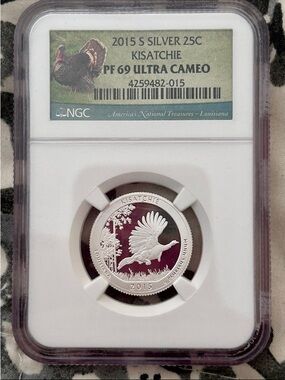 2015 Kisatchie Silver Quarter PF69 Ultra Cameo - NGC